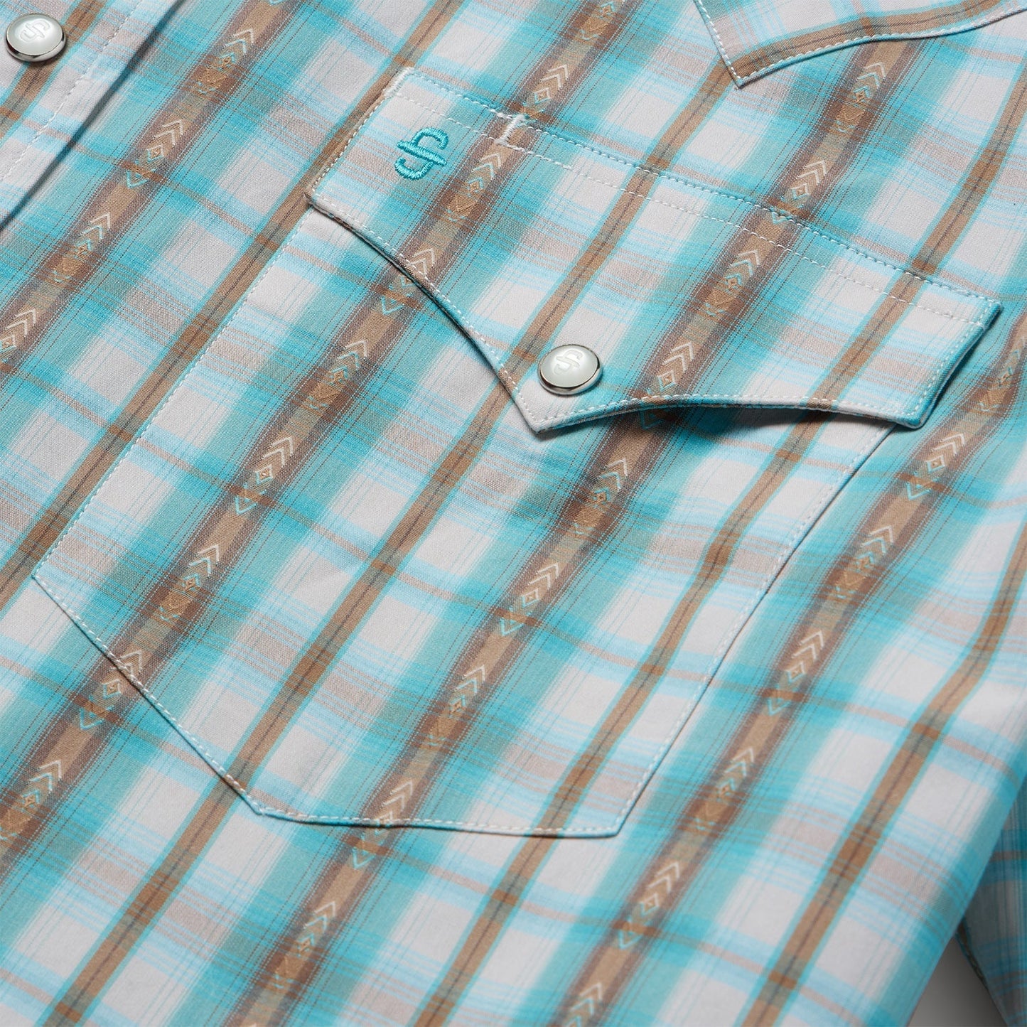 Moss Plaid Short-Sleeve Western Shirt