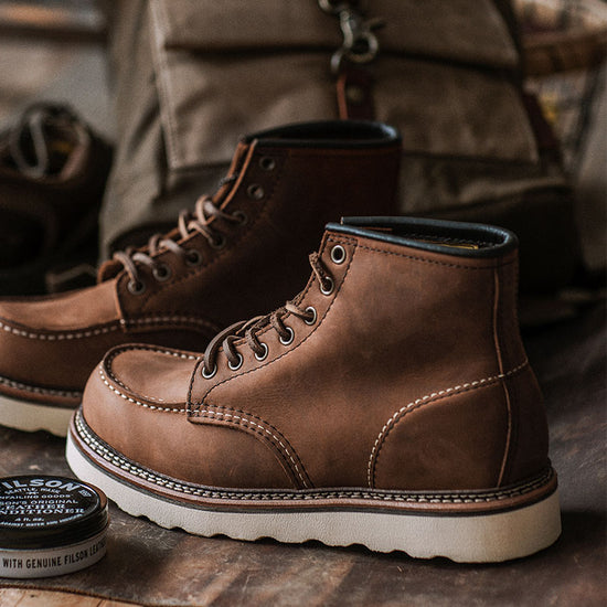 Premium Leather Work Boots - Moc Toe