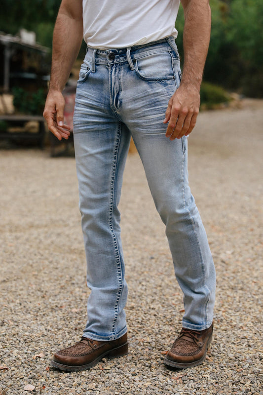 Men's Light Blue Boot Cut Jeans
