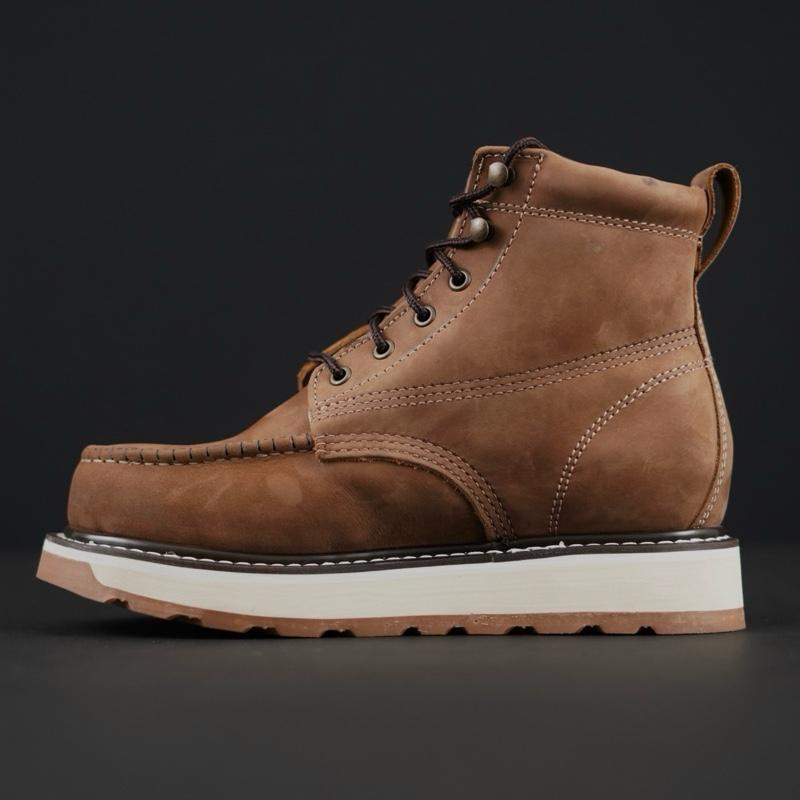 Men’s Crazy Brown Work Boots - Moc Toe