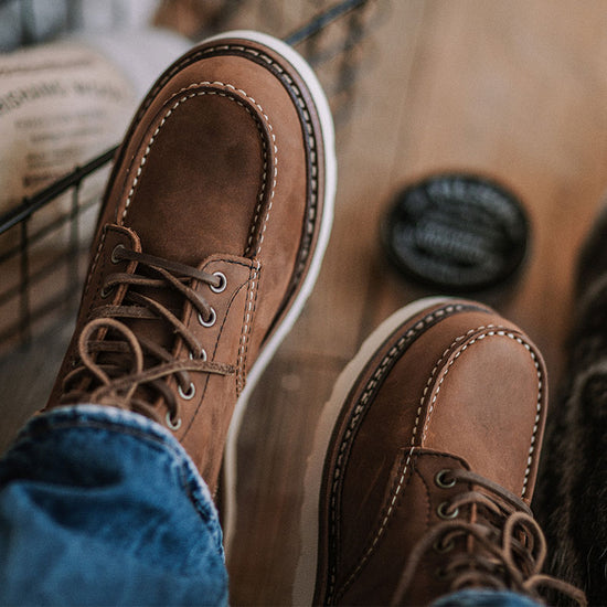 Premium Leather Work Boots - Moc Toe