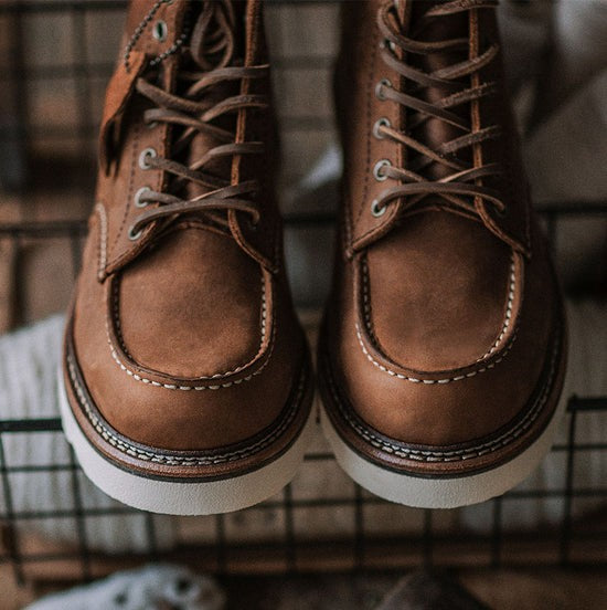 Premium Leather Work Boots - Moc Toe