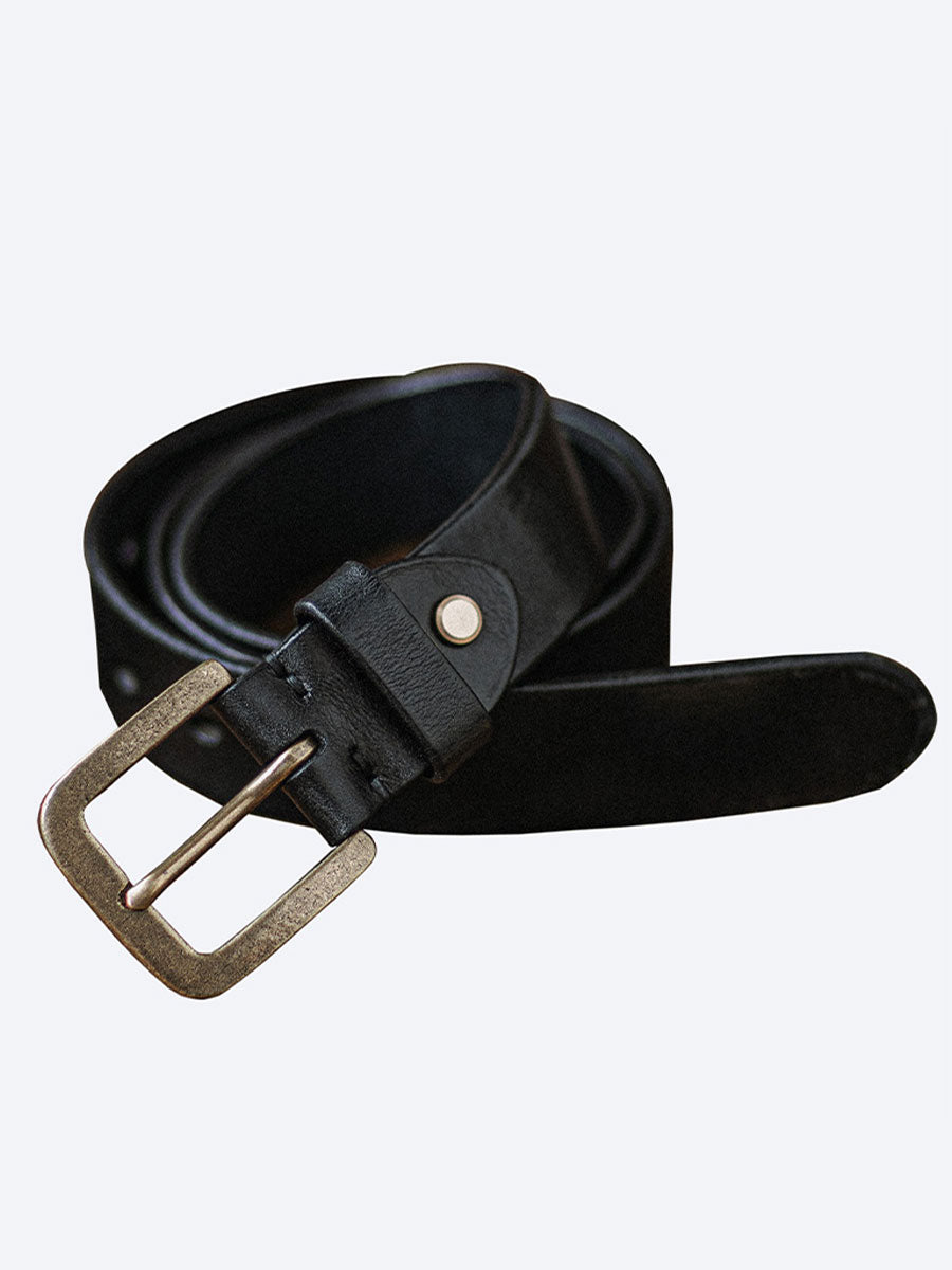 Distressed Leather Belt - Coffee