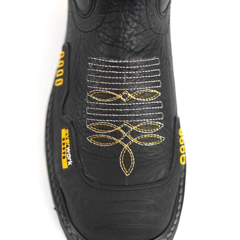 Men's Black Shoulder Steel Toe Work Boots